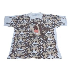 Vintage 1992 Taz Looney Tunes Wild Oats T-Shirt Size XL Rare All‎ Over Print